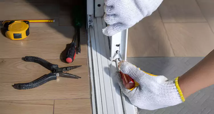 Backyard Sliding Door Track Repair in Casselberry, FL